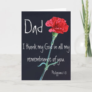 Carte De Remerciements Je remercie mon Dieu père vers la Bible Philippien