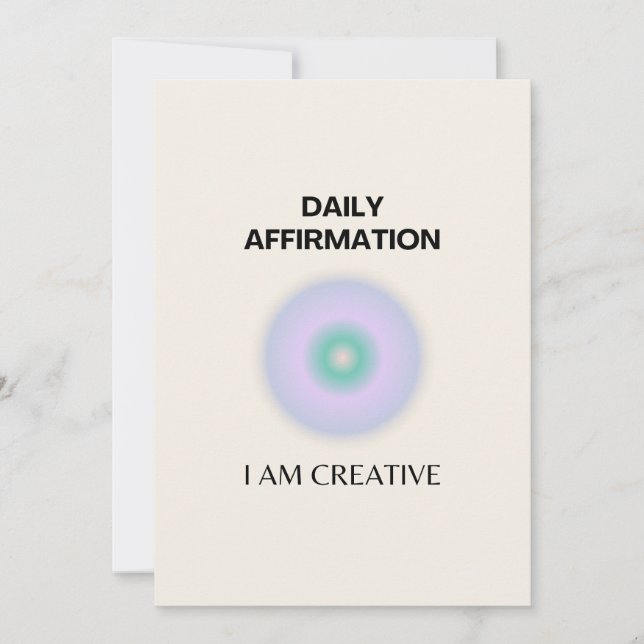 Carte De Remerciements Je suis Créative Daily Affirmation Positive (Devant)