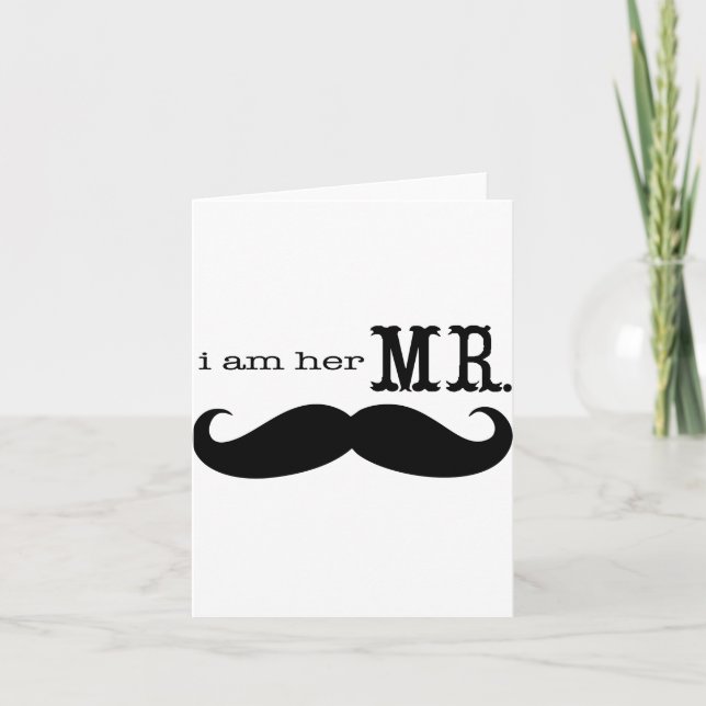 Carte De Remerciements Je suis son Monsieur Moustache remercie (Devant)