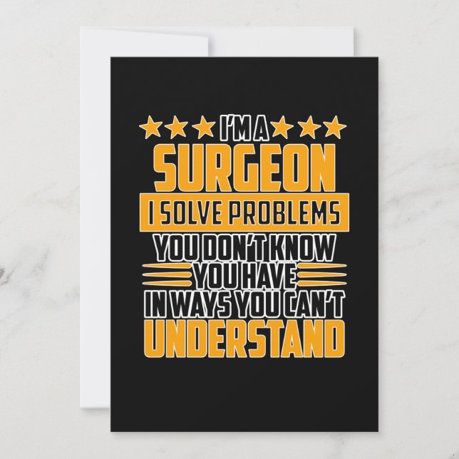 Carte De Remerciements Je suis un chirurgien Chirurgie Docteur Médicale N (Devant)