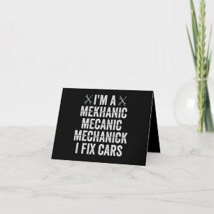 Carte De Remerciements Je suis un mécanicien Mekanic Je répare des voitur