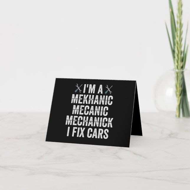 Carte De Remerciements Je suis un mécanicien Mekanic Je répare des voitur (Devant)