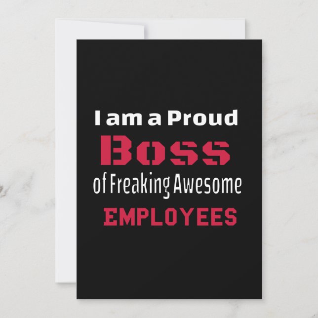 Carte De Remerciements Je suis un patron fier de Freaking Awesome Employé (Devant)