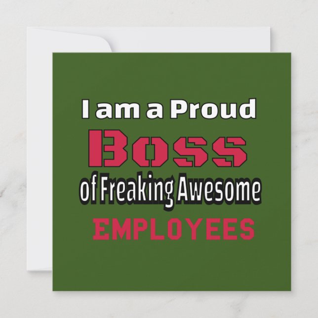 Carte De Remerciements Je suis un patron fier de Freaking Awesome Employé (Devant)