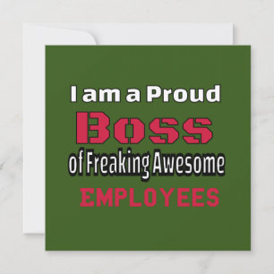 Carte De Remerciements Je suis un patron fier de Freaking Awesome Employé