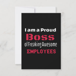 Carte De Remerciements Je suis un patron fier de Freaking Awesome Employé