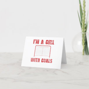 Carte De Remerciements Je suis une fille avec des buts Hockey