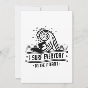 Carte De Remerciements Je Surf Tous Les Jours Sur Internet