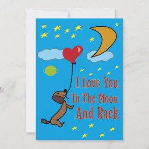 Carte De Remerciements Je t'aime à la lune et au retour