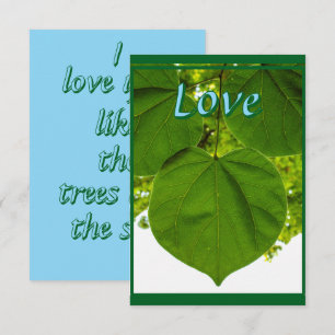 Carte De Remerciements Je t'aime comme les arbres aiment le soleil