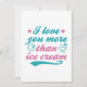Carte De Remerciements Je T'Aime Plus Que De La Crème De Glace