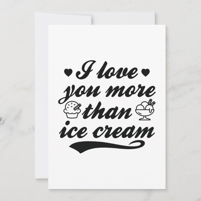 Carte De Remerciements Je T'Aime Plus Que De La Crème De Glace (Devant)