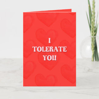 Carte De Remerciements Je te tolère la Saint-Valentin