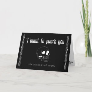 Carte De Remerciements Je veux vous frapper - Goth Valentine's Card