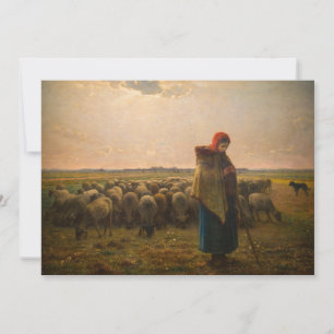 Carte De Remerciements Jean-Francois Millet - Berger et troupeau 1863