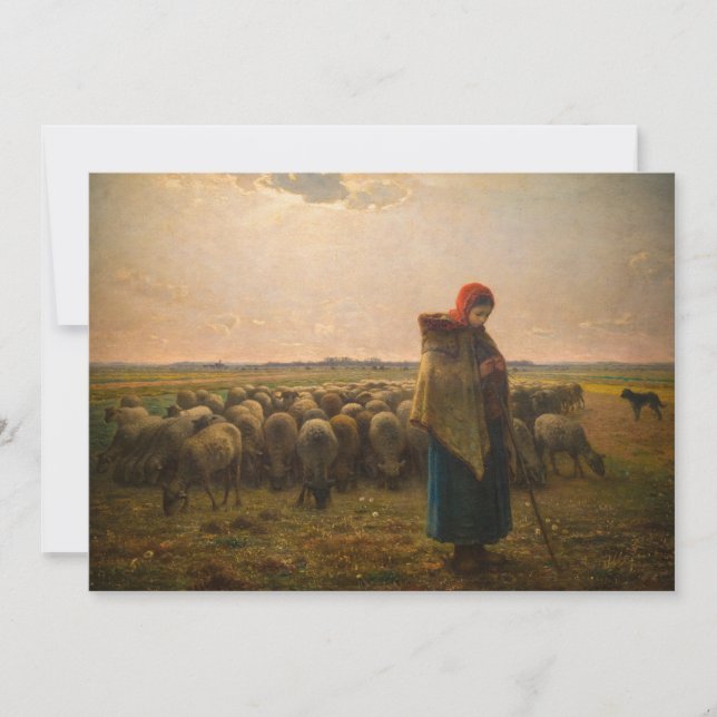 Carte De Remerciements Jean-Francois Millet - Berger et troupeau 1863 (Devant)