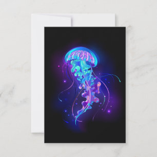 Carte De Remerciements Jellyfish éclatante couleur