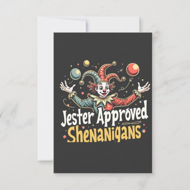 Carte De Remerciements Jester Approuvé Shenanigans Circus Clown (Devant)