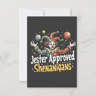 Carte De Remerciements Jester Approuvé Shenanigans Circus Clown
