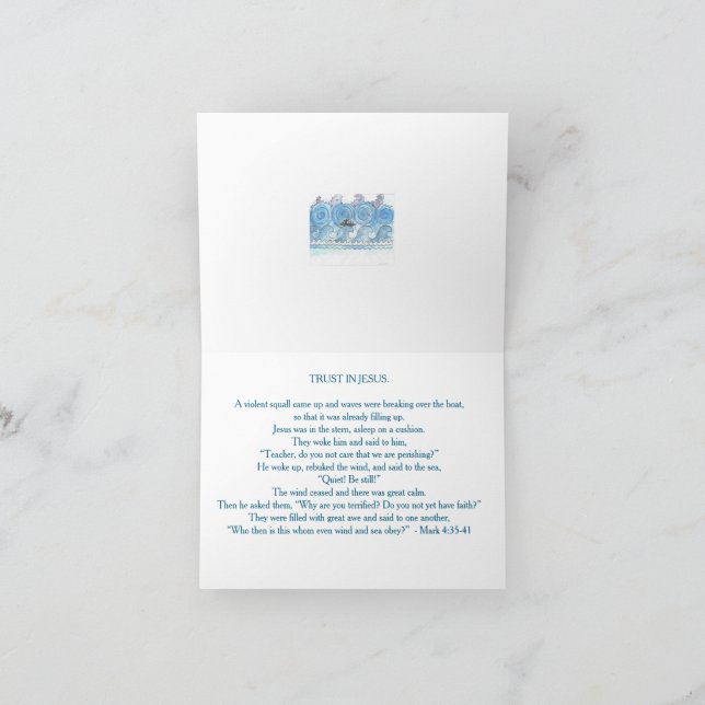 Carte De Remerciements Jesus Calms the Sea (Intérieur)