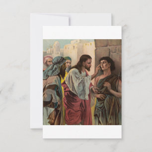 Carte De Remerciements Jésus-Christ guérissant l'aveugle