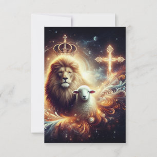 Carte De Remerciements Jesusis le Lion et l'Agneau