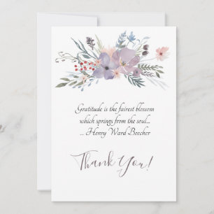 Carte De Remerciements Jet floral d'aquarelle sensible