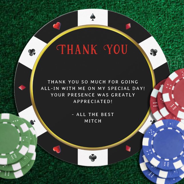 Carte De Remerciements Jeton de Poker (Poker Chip Thank You Card
)