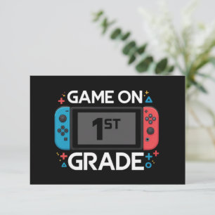 Carte De Remerciements Jeu activé 1re année de primaire Funny Gamer retou