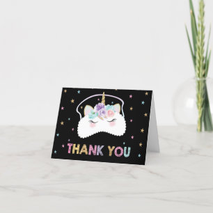 Carte De Remerciements Jeu d'anniversaire de l'Unicorn Swood Sleepover