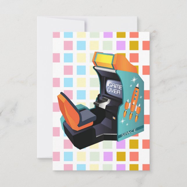 Carte De Remerciements Jeu de Arcade Remerciement Remplissable (Devant)