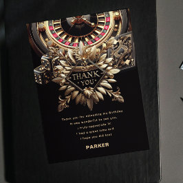 Carte De Remerciements Jeu Night Party Black Gold Custom
