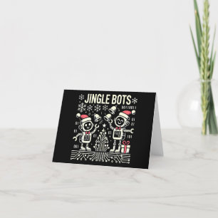 Carte De Remerciements Jingle Bots Festive Robots de vacances avec chapea