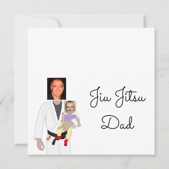 Carte De Remerciements Jiu Jitsu Dad Custom Photos and Handwritten Text (Devant)