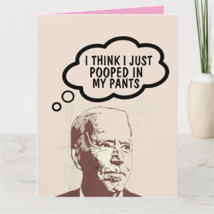 CARTE DE REMERCIEMENTS JOE BIDEN FUNNY POOP VALENTINE'S DAY CARDS