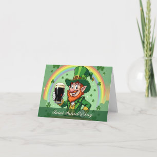 Carte De Remerciements Joie de lutin sous l'arc-en-ciel