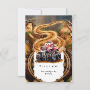 Carte De Remerciements Joli Anniversaire de Camion Monstre Bohème