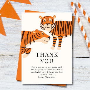 Carte De Remerciements Joli Anniversaire Les Tigres du Safari Sauvage Enf