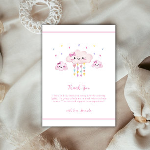 Carte De Remerciements Joli Baby shower d'amoureux à goutte de pluie colo