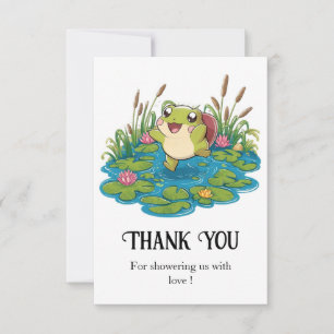 Carte De Remerciements Joli Baby shower de grenouille
