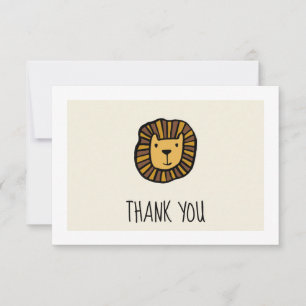 Carte De Remerciements Joli Baby shower de lions de jungle
