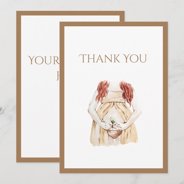 Carte De Remerciements Joli Baby shower Mommy-to-Be (Devant / Derrière)