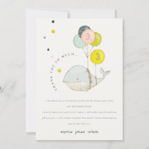 Carte De Remerciements Joli Balloon sous-marin Anniversaire de enfant de 