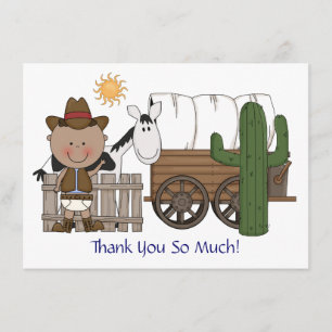 Carte De Remerciements Joli bébé garçon cheval poney personnalisé western