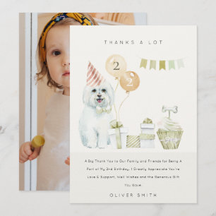 Carte De Remerciements Joli chien rouillé vert pour anniversaire de tout