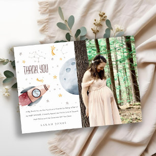 Carte De Remerciements Joli espace extra-atmosphérique Starry Rocket Plan