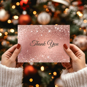 Carte De Remerciements Joli faux strass couleur or rose