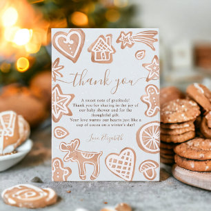 Carte De Remerciements Joli hiver Noël petit baby shower biscuit