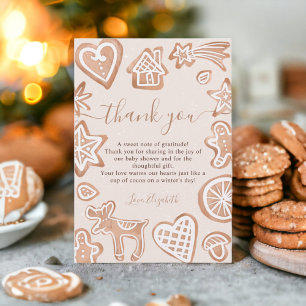 Carte De Remerciements Joli hiver Noël petit baby shower biscuit