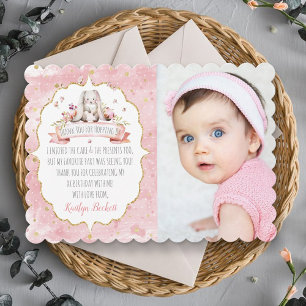 Carte De Remerciements Joli lapin de Pâques Photo Anniversaire